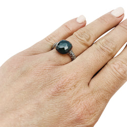 Bague Pomellato, "Capri", or rose, diamants noirs et onyx