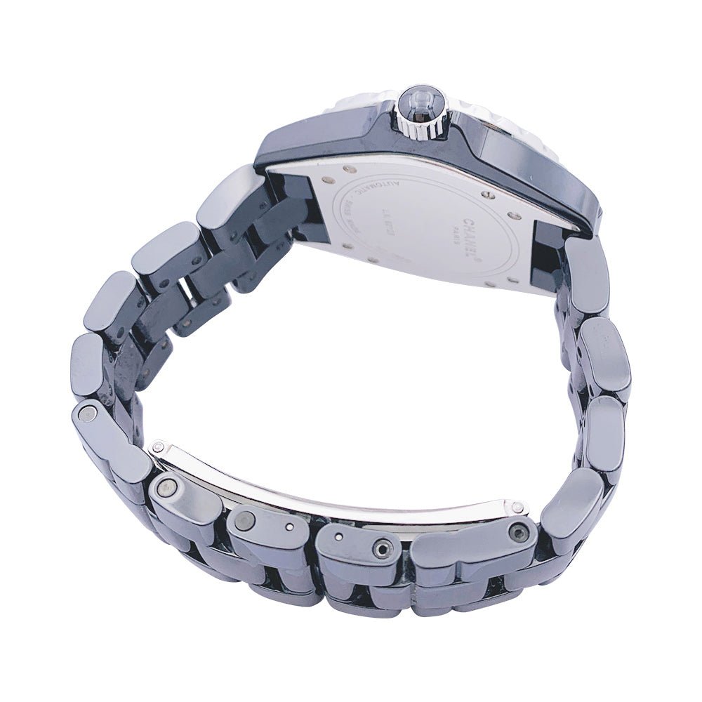 Montre Automatique CHANEL "J12" en céramique noire, acier et diamants - Castafiore