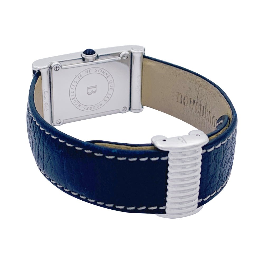 Montre Boucheron, "Reflet", acier, cuir. - Castafiore