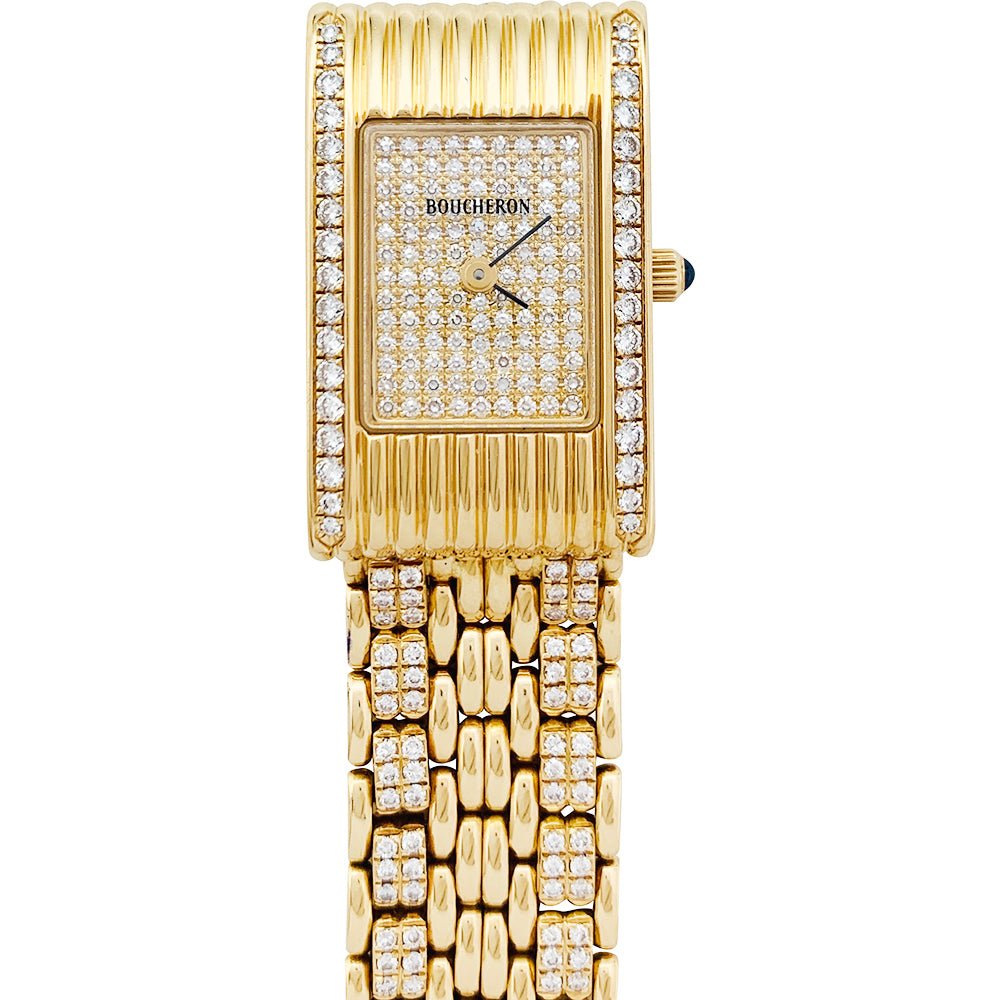 Montre Boucheron "Reflet" or jaune et diamants. - Castafiore
