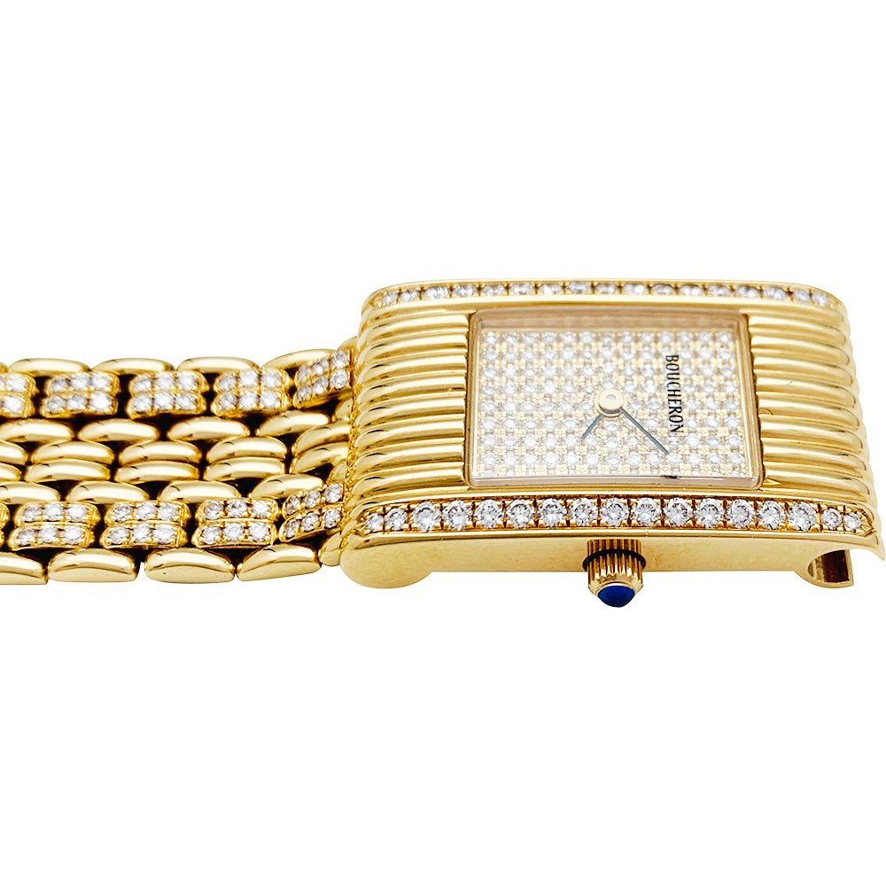 Montre Boucheron "Reflet" or jaune et diamants. - Castafiore