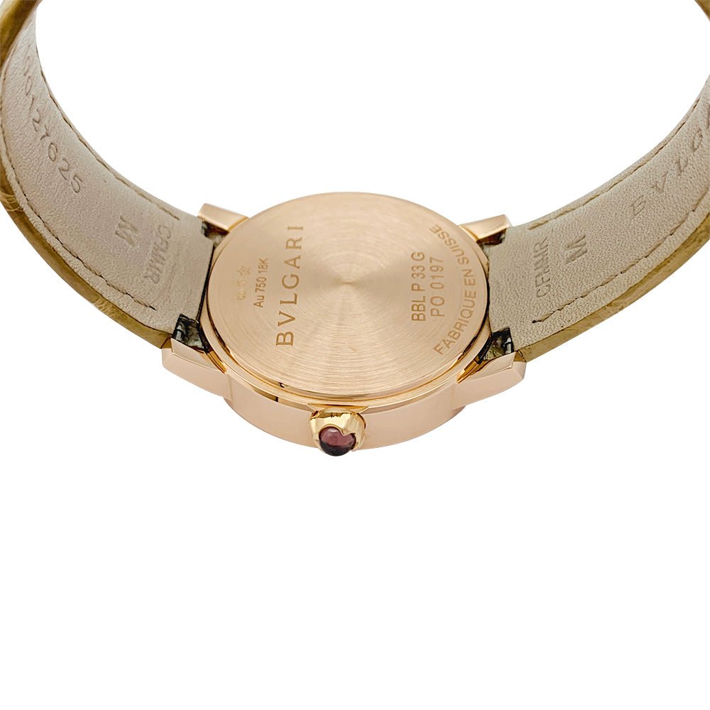 Montre Bulgari, "BB33", or rose, nacre et diamants. - Castafiore