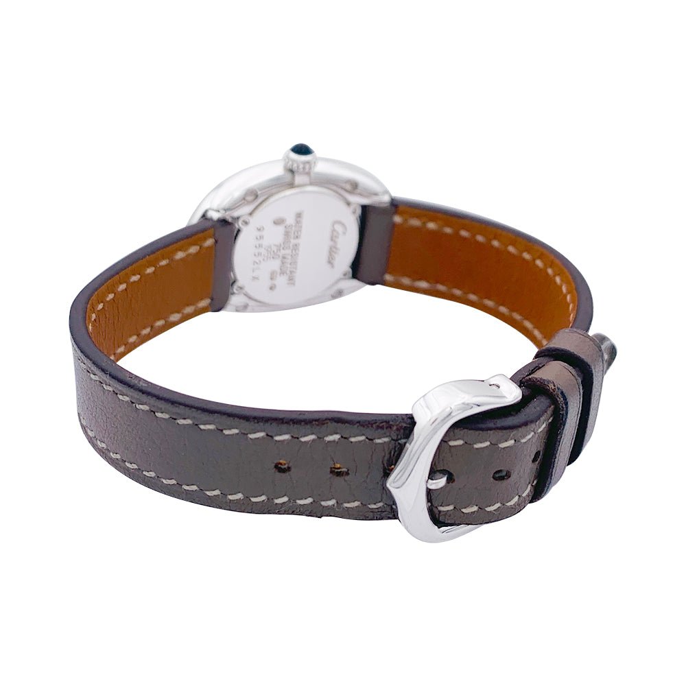 Montre Cartier, "Baignoire", or blanc, cuir. - Castafiore