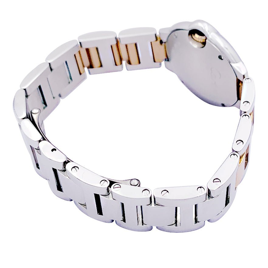 Montre CARTIER "Ballon Bleu de Cartier" en acier, or rose et diamant - Castafiore