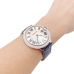 Montre CARTIER "Ballon Bleu" or blanc et diamants - Castafiore