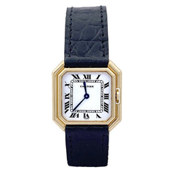 Montre Cartier, "Ceinture", or jaune, cuir. - Castafiore