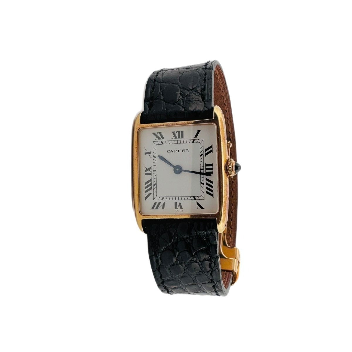 Montre CARTIER, modèle TANK arrondie en or jaune - Castafiore