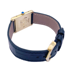 Montre CARTIER "Must de Cartier" en argent, plaqué or et cuir - Castafiore