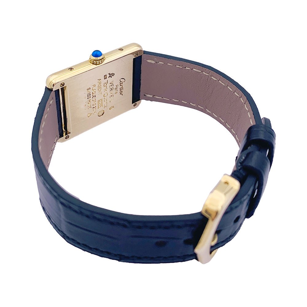 Montre CARTIER "Must de Cartier" en argent, plaqué or et cuir - Castafiore