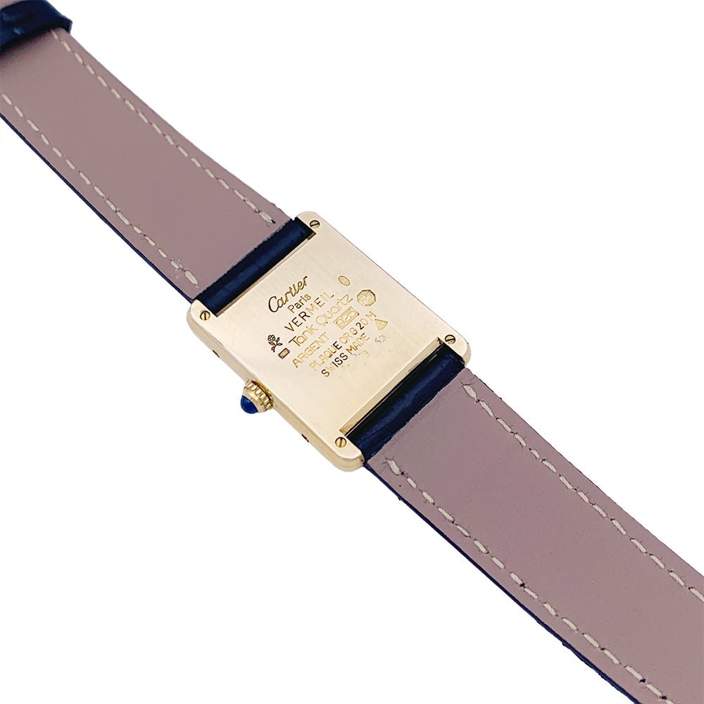 Montre CARTIER "Must de Cartier" en argent, plaqué or et cuir - Castafiore