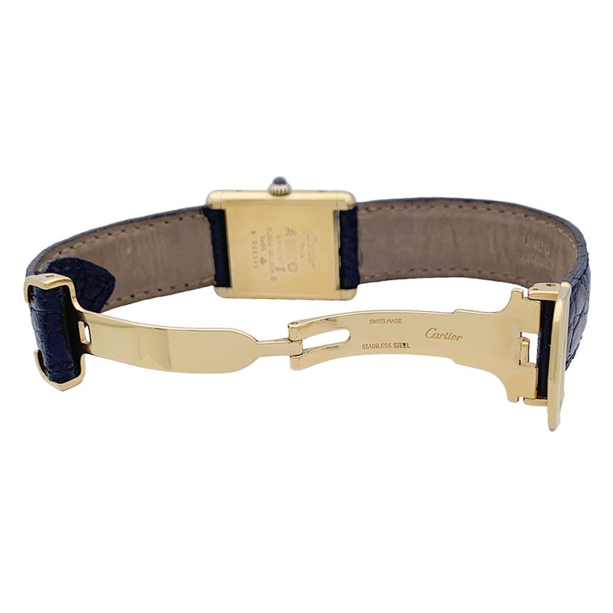 Montre Cartier, "Must de Cartier", plaqué or et argent, cuir. - Castafiore