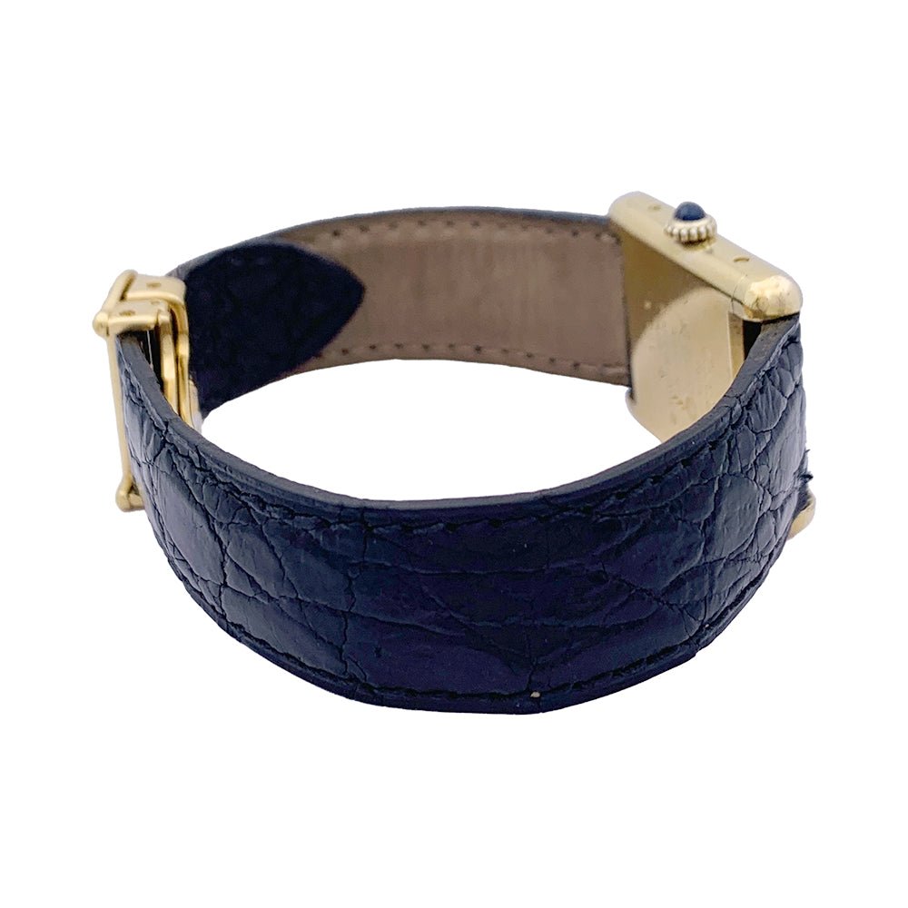 Montre Cartier, "Must de Cartier", plaqué or et argent, cuir. - Castafiore
