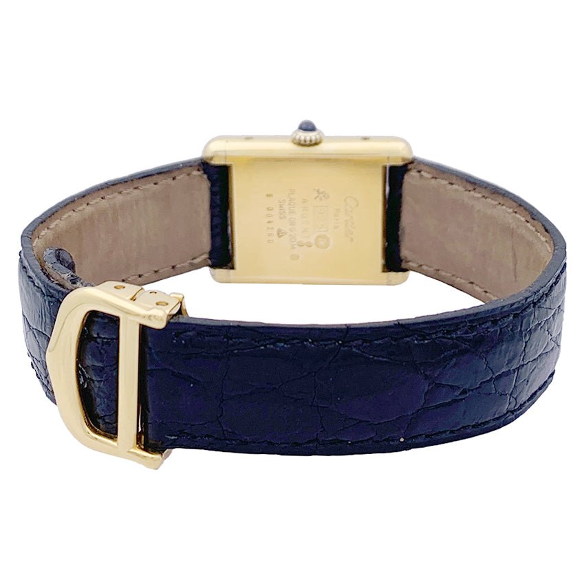 Montre Cartier, "Must de Cartier", plaqué or et argent, cuir. - Castafiore