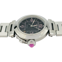 Montre CARTIER "Pasha" en acier et tourmaline - Castafiore