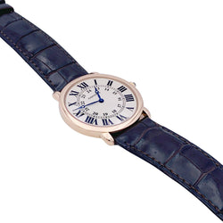 Montre Cartier, "Ronde Louis Cartier", or rose, cuir. - Castafiore
