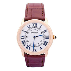Montre CARTIER "Ronde Solo" or rose, acier et cuir. - Castafiore