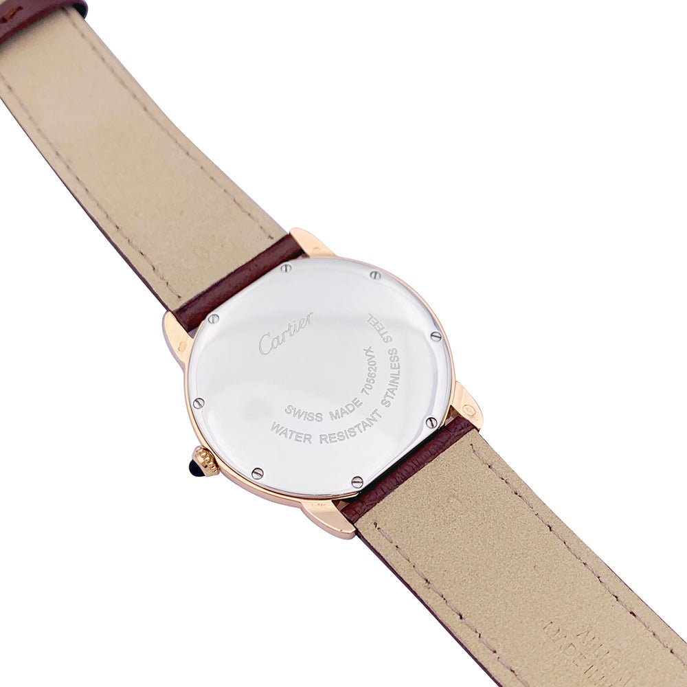 Montre CARTIER "Ronde Solo" or rose, acier et cuir. - Castafiore