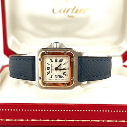 Montre CARTIER "Santos" en or jaune, acier et cuir - Castafiore