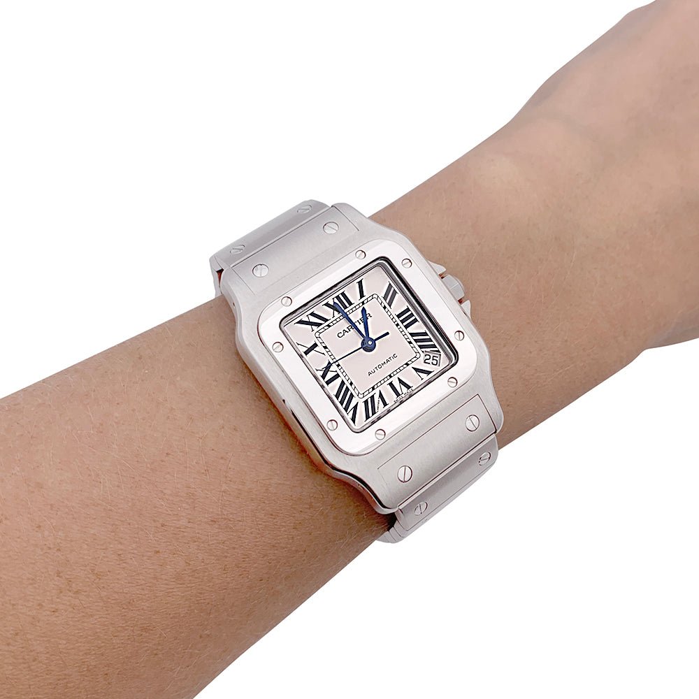 Montre Cartier "Santos Galbée", acier. - Castafiore