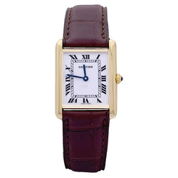 Montre CARTIER "Tank Louis Cartier"en or jaune et cuir - Castafiore