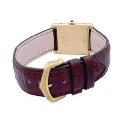Montre CARTIER "Tank Louis Cartier"en or jaune et cuir - Castafiore