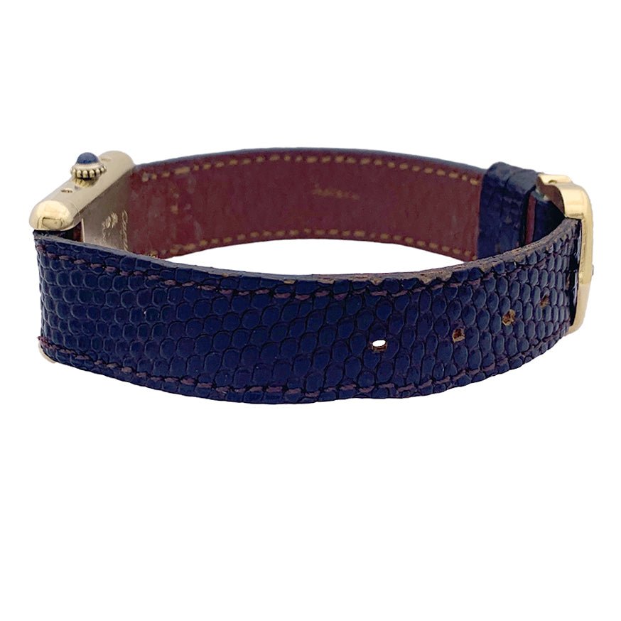 Montre Cartier "Tank Must" argent plaqué or, cadran laqué marron. - Castafiore