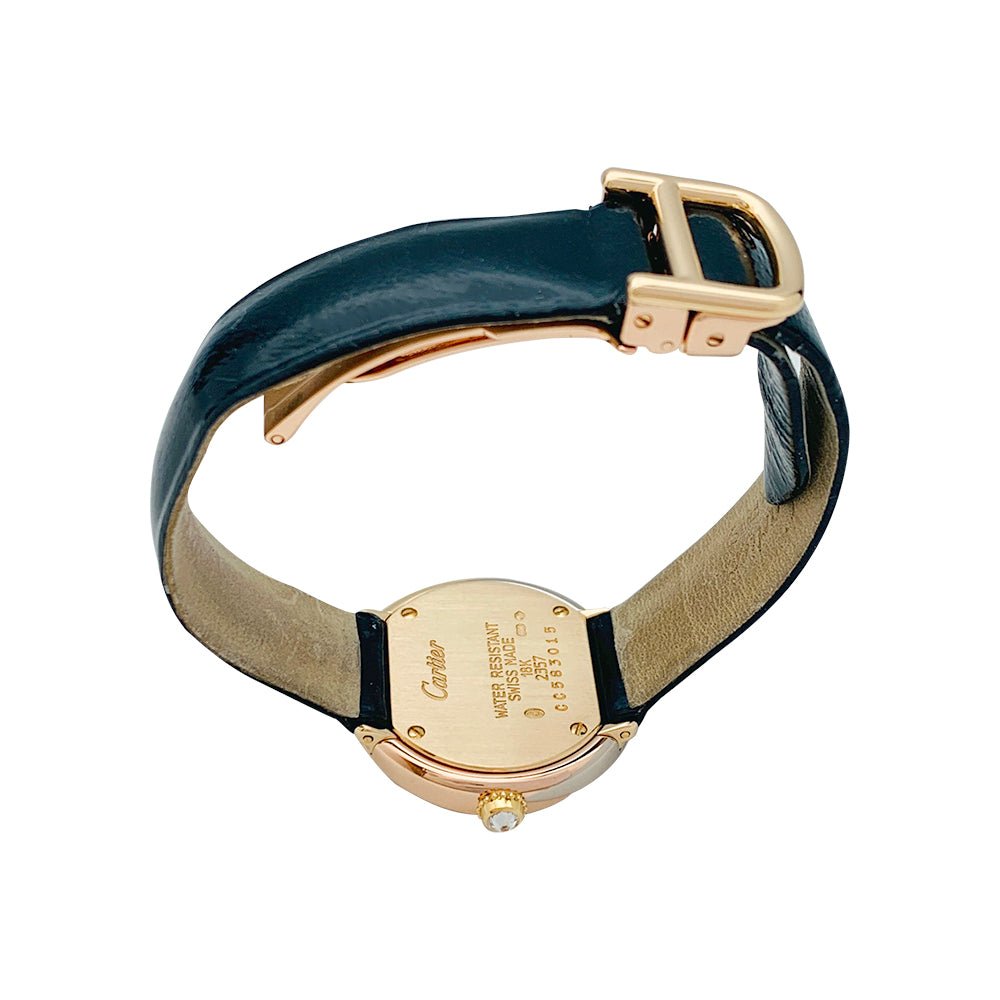 Montre Cartier "Trinity", 3 ors, diamants, cuir. - Castafiore