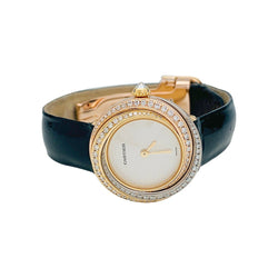 Montre Cartier "Trinity", 3 ors, diamants, cuir. - Castafiore