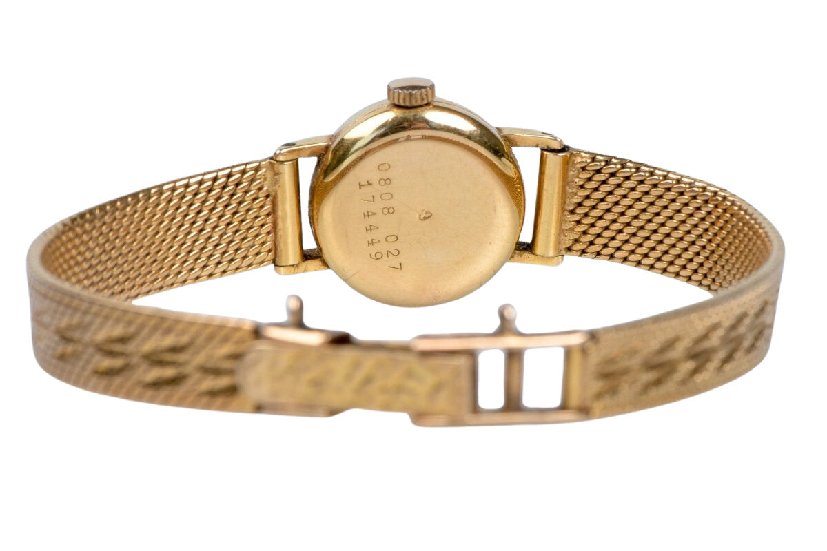 Montre "CERTINA" en or jaune 18 carats avec un bracelet souple à maille fine et décorée. - Castafiore