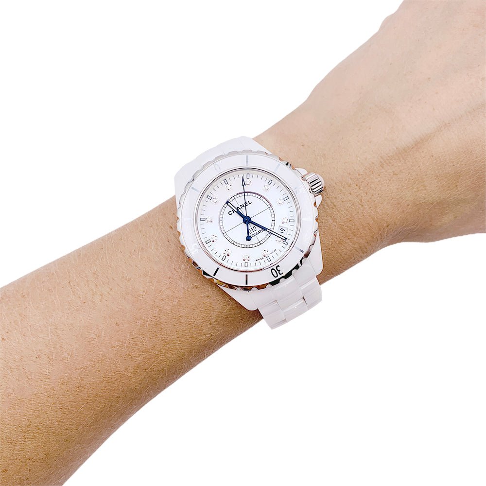 Chanel j12 automatic white ceramic watch hot sale