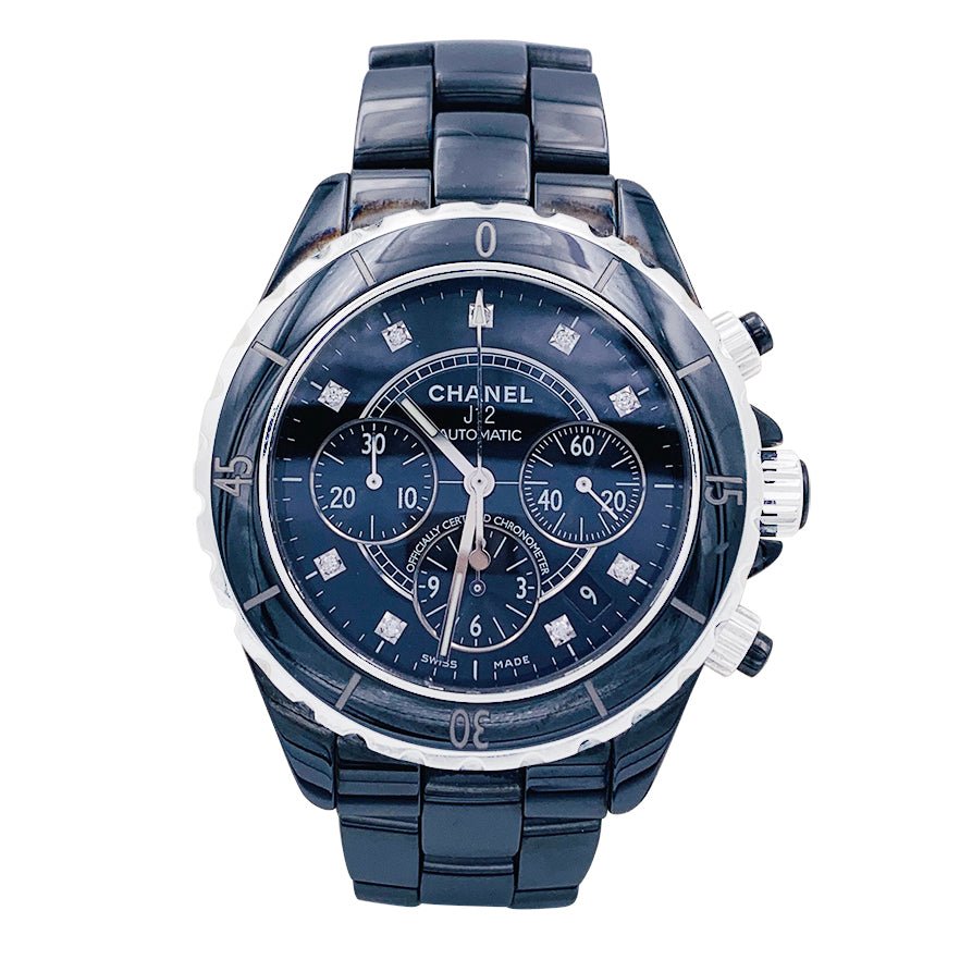 Montre Chanel, "J12", céramique, acier, diamants . - Castafiore
