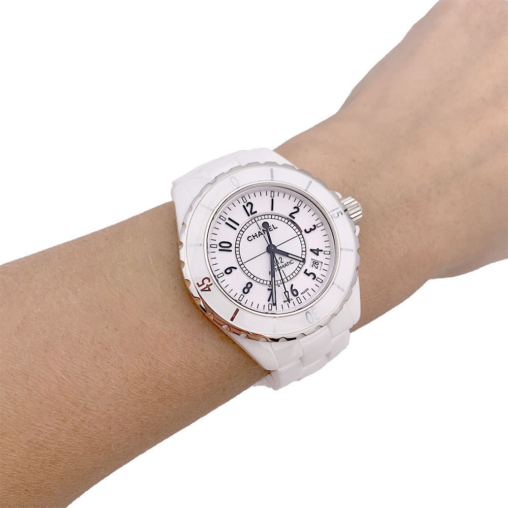 CHANEL watch, “J12” in white ceramic. – Castafiore