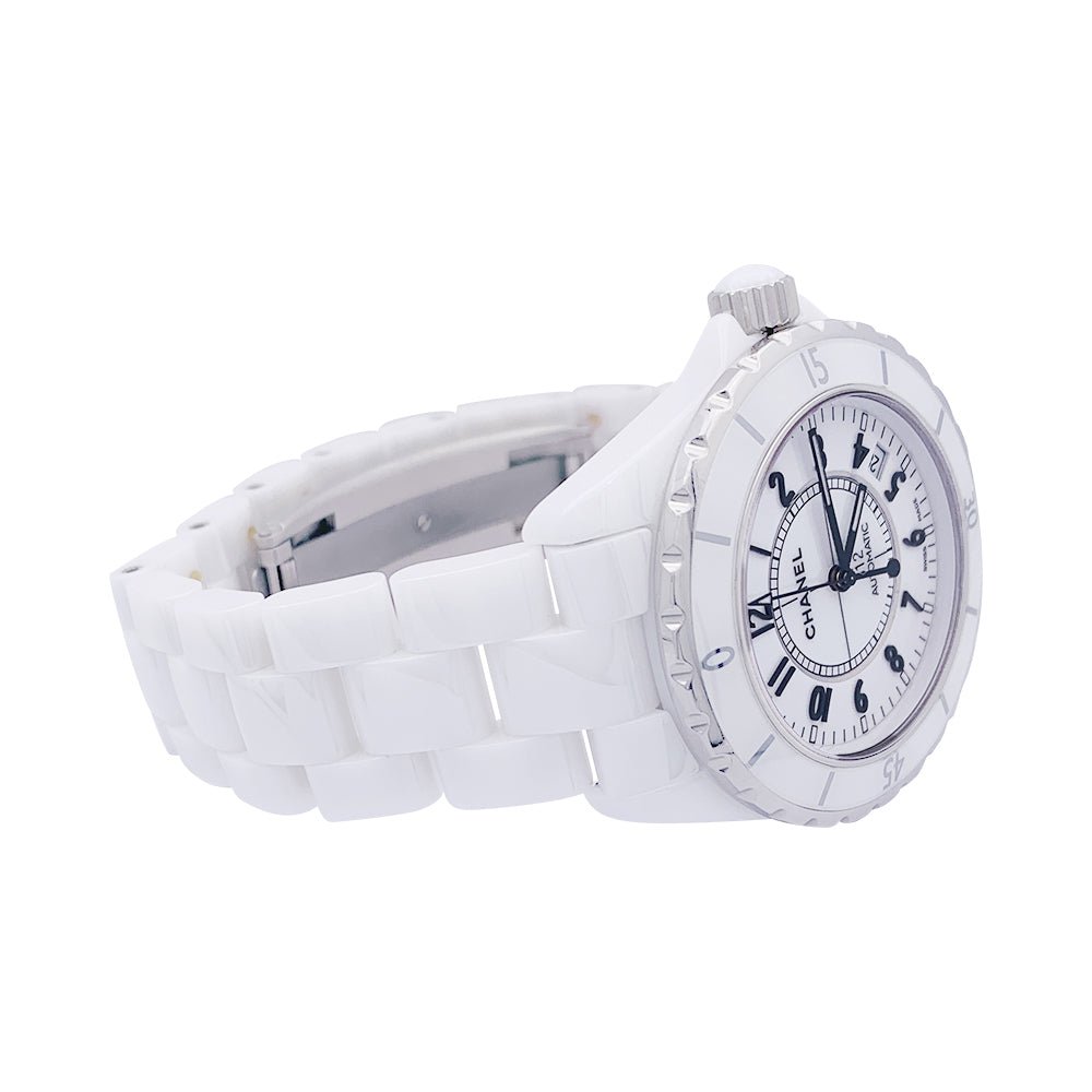 Montre CHANEL, "J12" en céramique blanche. - Castafiore