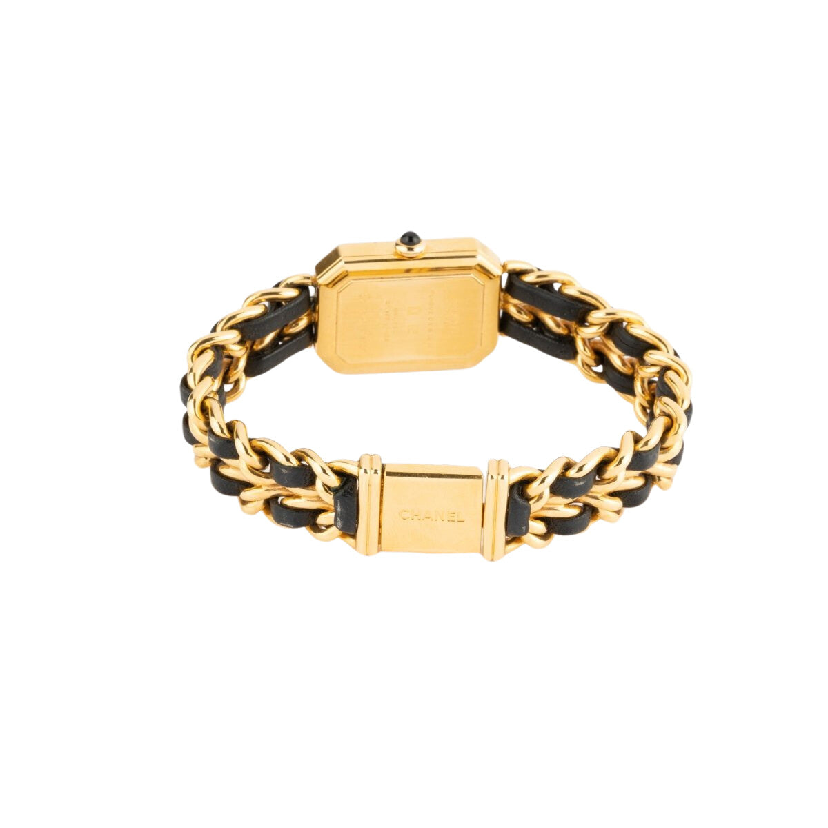 Montre CHANEL "Première" en métal doré et cuir - Castafiore
