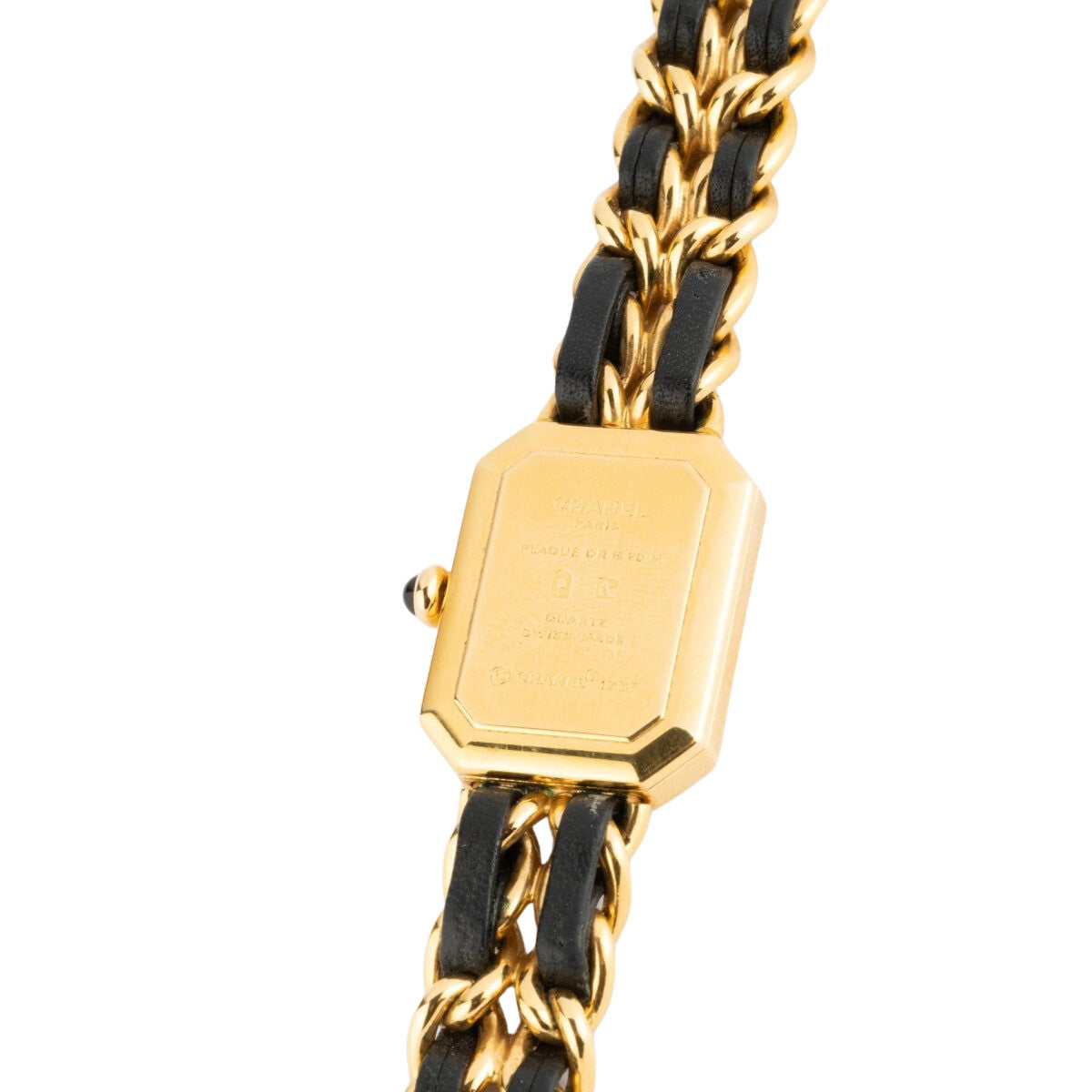 Montre CHANEL "Première" en métal doré et cuir - Castafiore