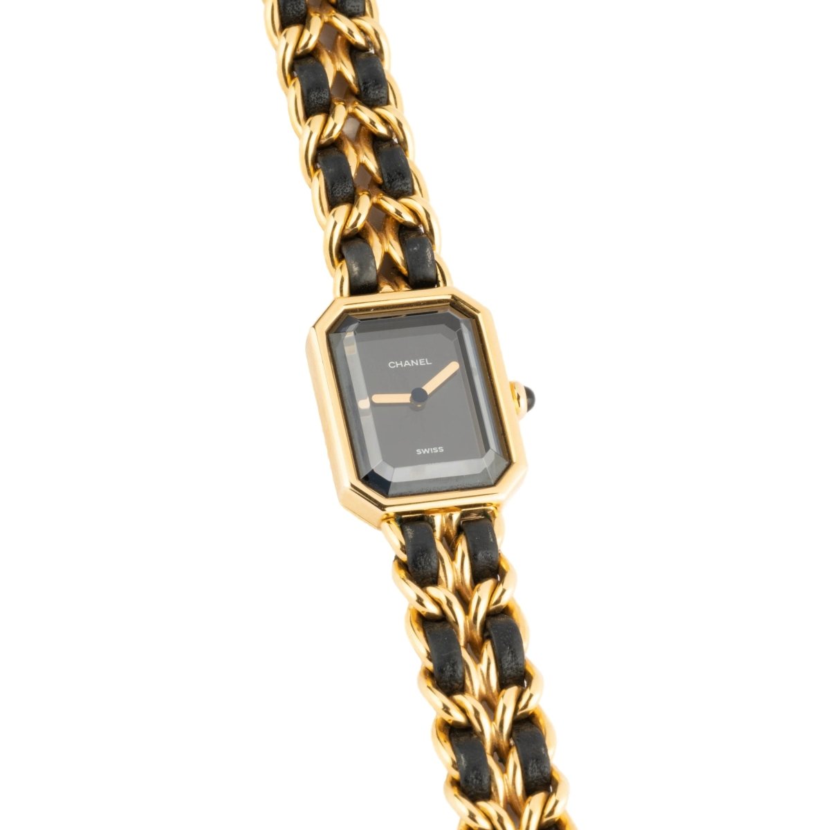 Montre CHANEL "Première" en métal doré et cuir - Castafiore