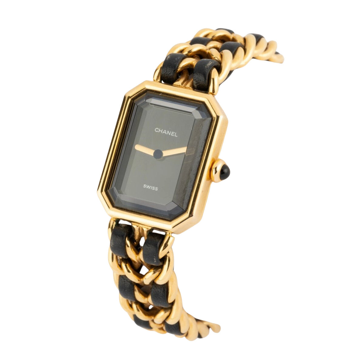 Montre CHANEL "Première" en métal doré et cuir - Castafiore