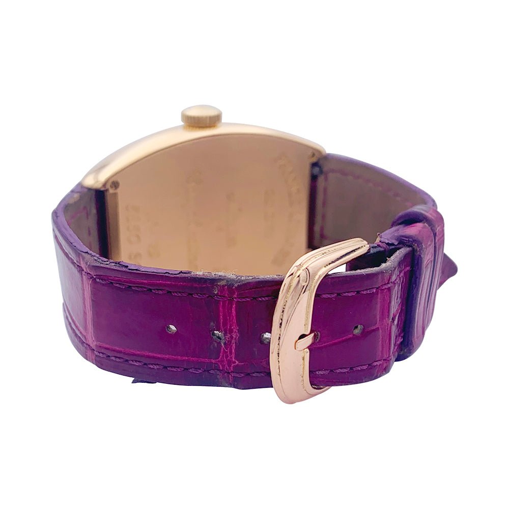Montre Franck Muller, “Master of Complications”, or rose, cuir. - Castafiore