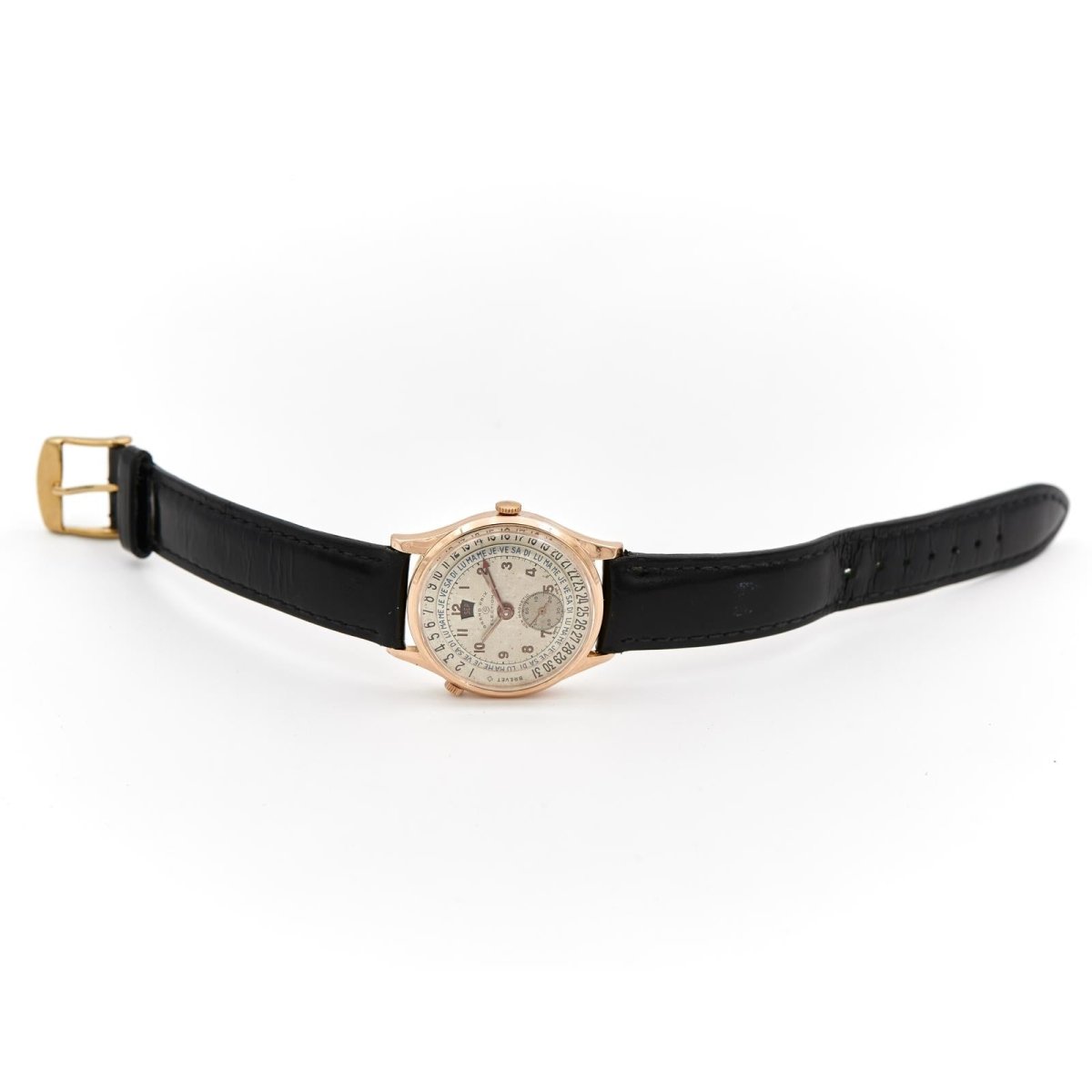 Montre GRAND PRIX ÉLECTION en or jaune et cuir noir - Castafiore