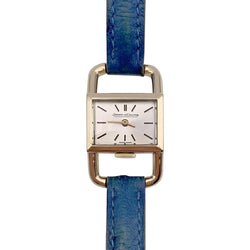 Montre Jaeger Lecoultre & Hermès, "Etrier", or jaune, bracelet cuir. - Castafiore