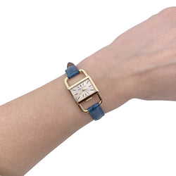 Montre Jaeger Lecoultre & Hermès, "Etrier", or jaune, bracelet cuir. - Castafiore