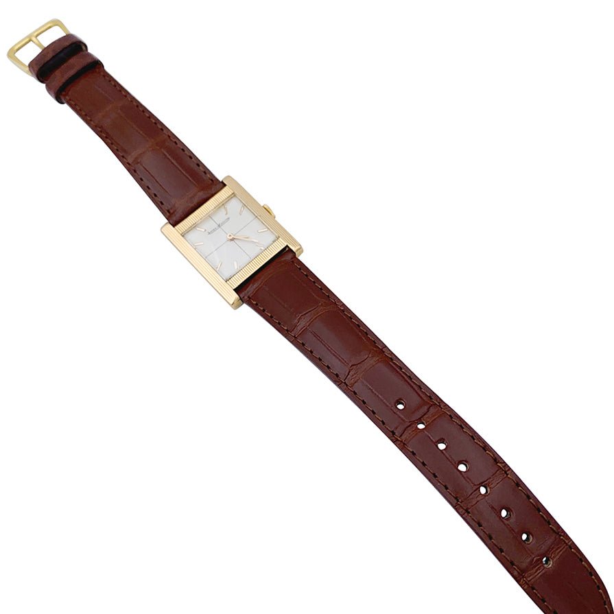 Montre Jaeger Lecoultre, or rose, bracelet cuir. - Castafiore