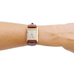 Montre Jaeger Lecoultre, or rose, bracelet cuir. - Castafiore