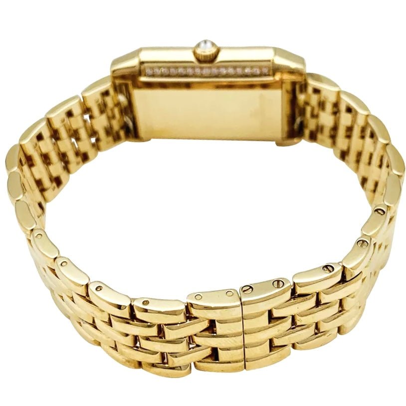 Montre Jaeger Lecoultre "Reverso Duetto" en or jaune, nacre et diamants. - Castafiore