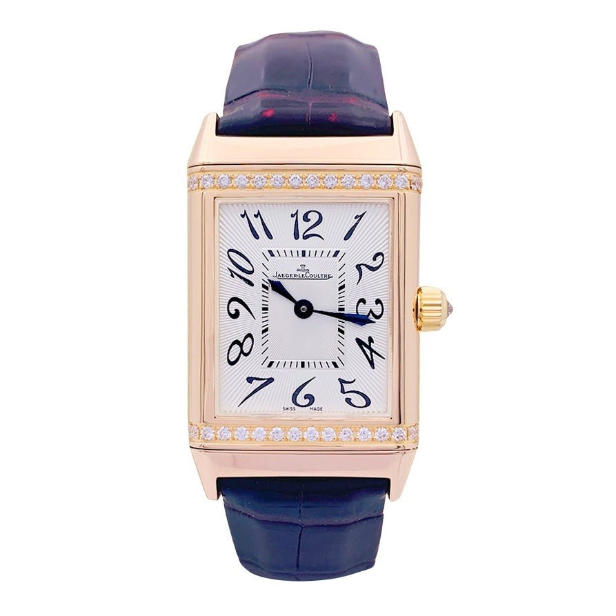 Montre JAEGER-LECOULTRE "Reverso Duetto", en or rose et diamants - Castafiore