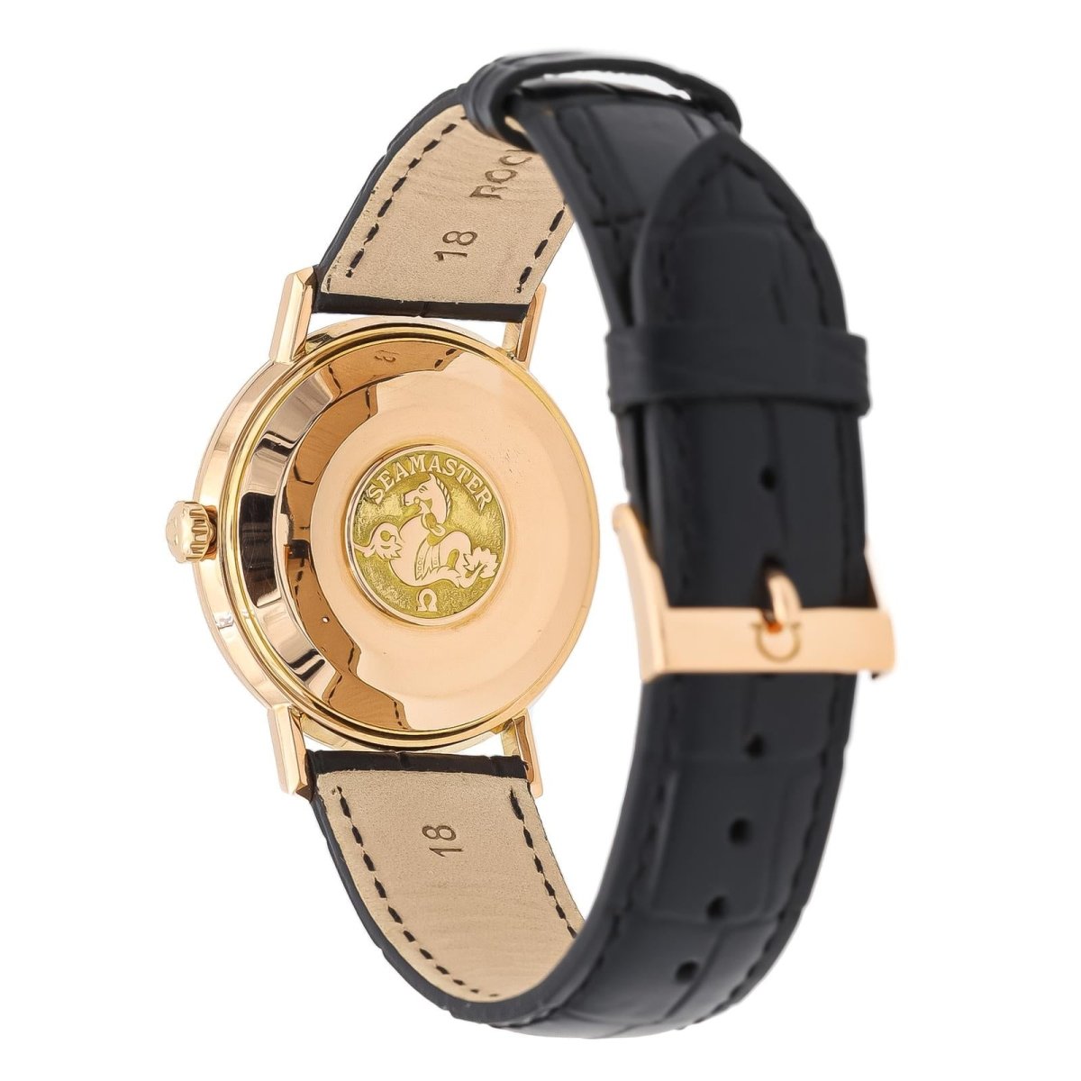 Montre OMEGA "Seamaster" en or rose et cuir - Castafiore