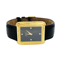 Montre Piaget en or jaune, cuir. - Castafiore