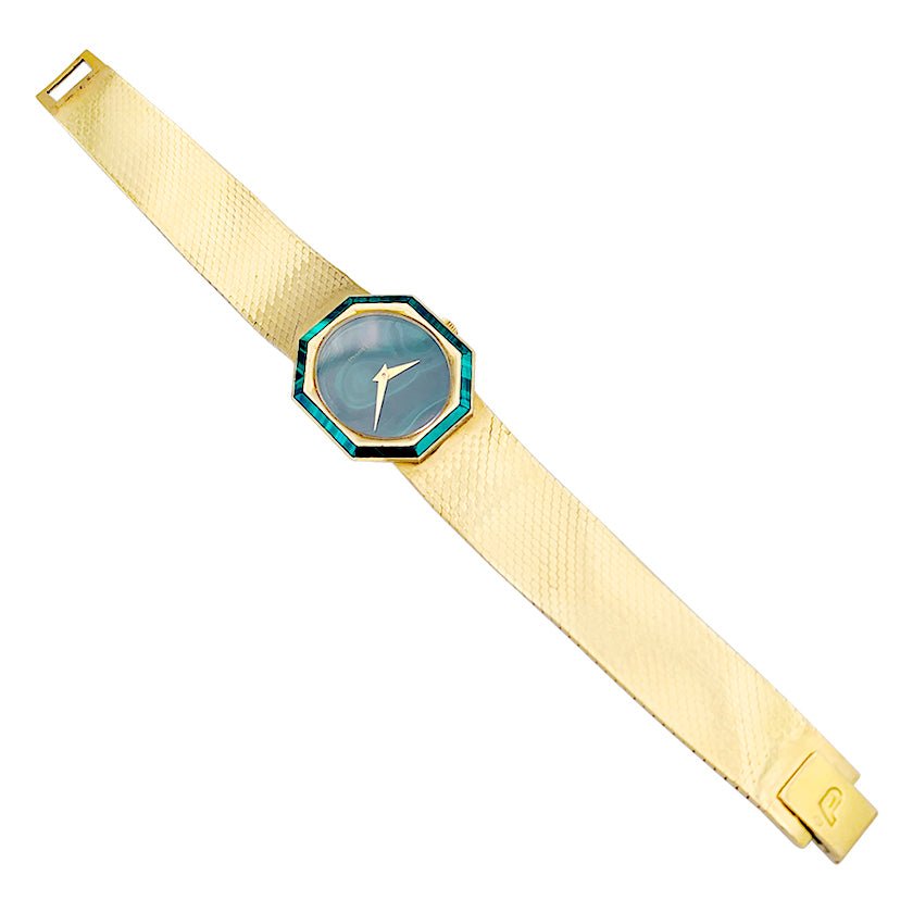 Montre PIAGET en or jaune et malachite - Castafiore