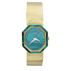Montre PIAGET en or jaune et malachite - Castafiore