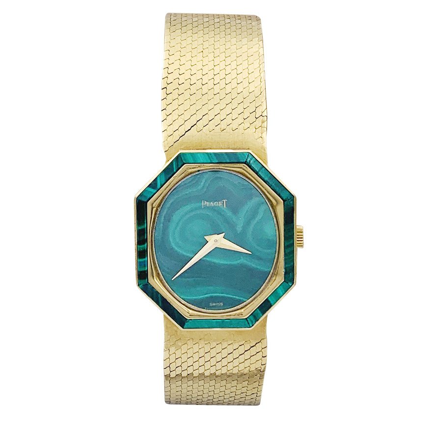 Montre PIAGET en or jaune et malachite - Castafiore